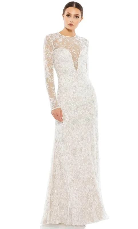 "Mermaid - style wedding dresses for women for a dramatic look"Mac Duggal 10821 - Illusion High Neck Floral Long Gown "Mermaid - style wedding dresses for women for a dramatic look"Mac Duggal 10821 - Illusion High Neck Floral Long Gown