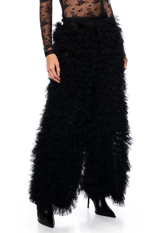 Cuffed straight leg pants for women in a neat lookMAIN CHARACTER TULLE PANT