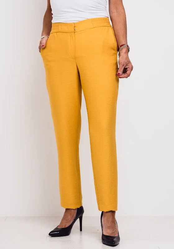 Thermal pants for women in extremely cold weatherMeri Esca Slim Fit Trousers, Mustard Thermal pants for women in extremely cold weatherMeri Esca Slim Fit Trousers, Mustard