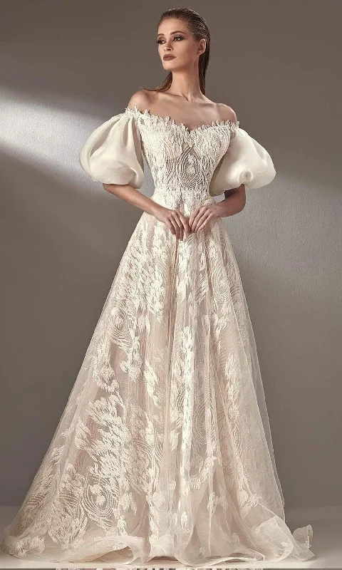 "A - line dresses for women to flatter the figure"MNM Couture - K3885 Short Puff Sleeves A-Line Evening Dress "A - line dresses for women to flatter the figure"MNM Couture - K3885 Short Puff Sleeves A-Line Evening Dress