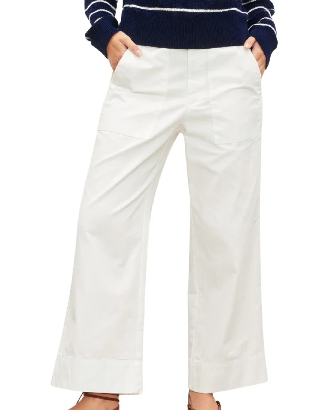 Embroidered linen pants for women in a natural styleMya Wide Leg Pants In Sleet