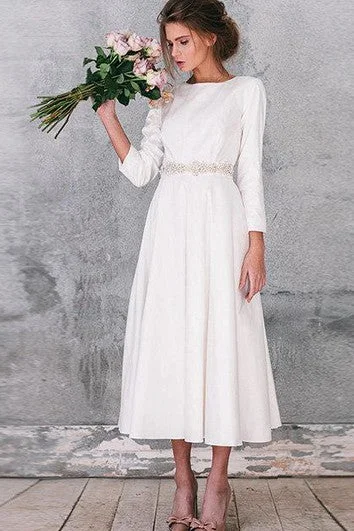 "Black tie dresses for women for formal galas"Natural Long Sleeve Taffeta Weddig Dress "Black tie dresses for women for formal galas"Natural Long Sleeve Taffeta Weddig Dress