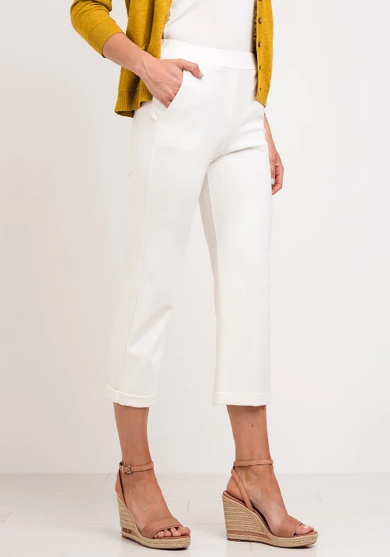 Recycled fabric pants for women in an eco - friendly and sustainable styleNaya Cropped Jersey Trousers, Cream Recycled fabric pants for women in an eco - friendly and sustainable styleNaya Cropped Jersey Trousers, Cream