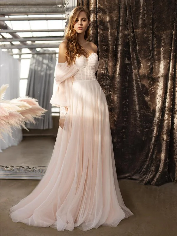"Black tie dresses for women for formal galas"Off Shoulder Blush Pink Boho Wedding Dresses, A-line Wedding Dresses, 2021 Wedding Dresses "Black tie dresses for women for formal galas"Off Shoulder Blush Pink Boho Wedding Dresses, A-line Wedding Dresses, 2021 Wedding Dresses