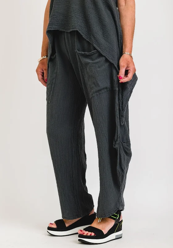 Midi length pants for women with eleganceOne Life Virginia Trousers, Graphite