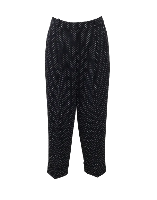 Cuffed pants for women in a stylish detailPin Dot Capri Slouch Trouser