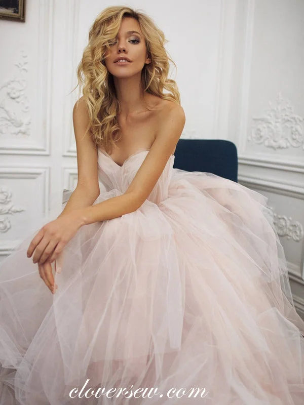 "Buy One, Get One 50% Off on Women's Dresses - Don't Miss Out!"Pink Tulle Sweetheart Strapless Ruffles A-line Wedding Dresses, CW0220 "Buy One, Get One 50% Off on Women's Dresses - Don't Miss Out!"Pink Tulle Sweetheart Strapless Ruffles A-line Wedding Dresses, CW0220