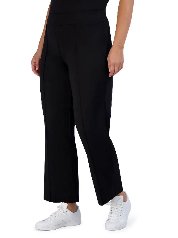 Polyester blend wide leg pants for women in a durable and stylish stylePlus Size Pintuck Pull-On Knit Pants Polyester blend wide leg pants for women in a durable and stylish stylePlus Size Pintuck Pull-On Knit Pants