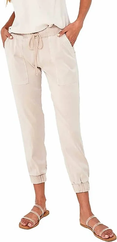 Paisley print pants for women in an exotic stylePocket Jogger In Tan