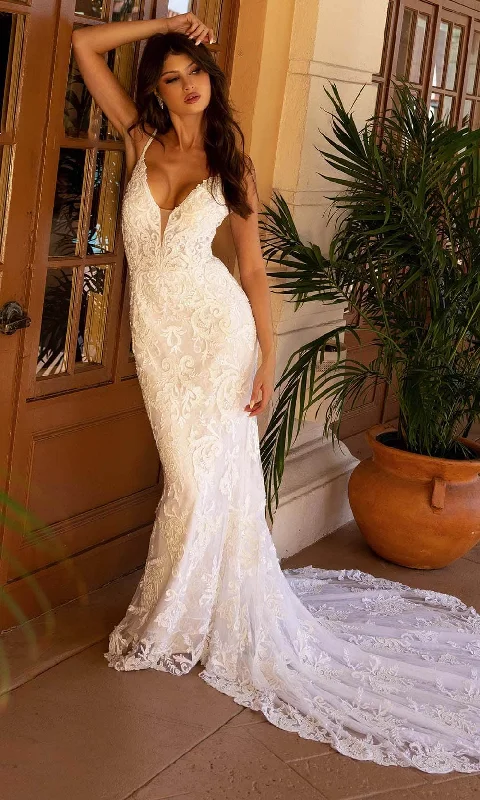 "Chiffon dresses for women with a flowy and light feel"Primavera Bridal 11112 - Plunging Neck Sleeveless Bridal Dress "Chiffon dresses for women with a flowy and light feel"Primavera Bridal 11112 - Plunging Neck Sleeveless Bridal Dress