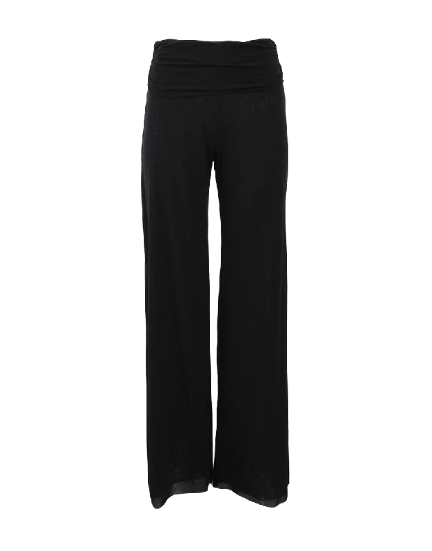 Elastic waist skinny pants for plus size women in a comfortable fitPull-On Palazzo Pant