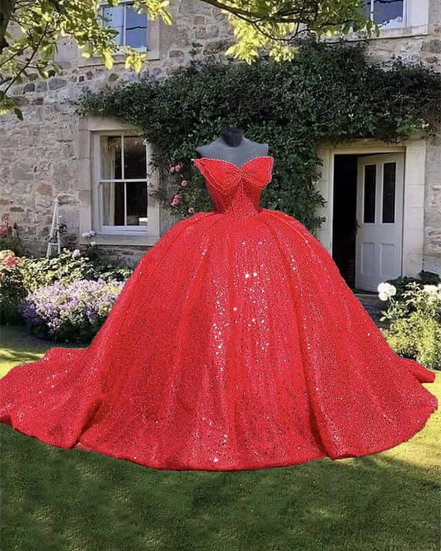 "Graduation dresses for women to celebrate in style"Red Sparkly Ball Gown Dress With Bow "Graduation dresses for women to celebrate in style"Red Sparkly Ball Gown Dress With Bow