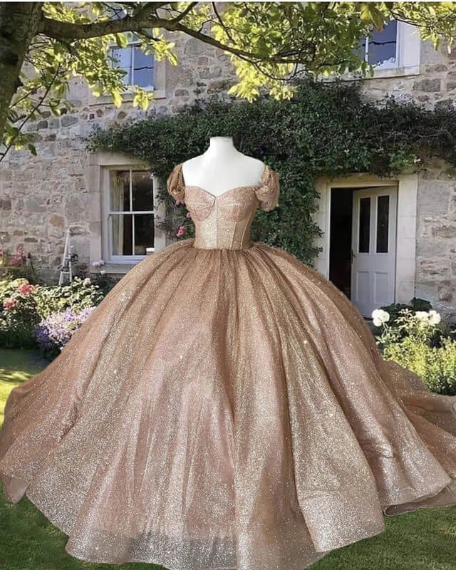"VIP Sale: Extra 15% Off on Women's Dresses for Our Loyal Customers"Rose Gold Sleeved Corset Ball Gown Dress "VIP Sale: Extra 15% Off on Women's Dresses for Our Loyal Customers"Rose Gold Sleeved Corset Ball Gown Dress