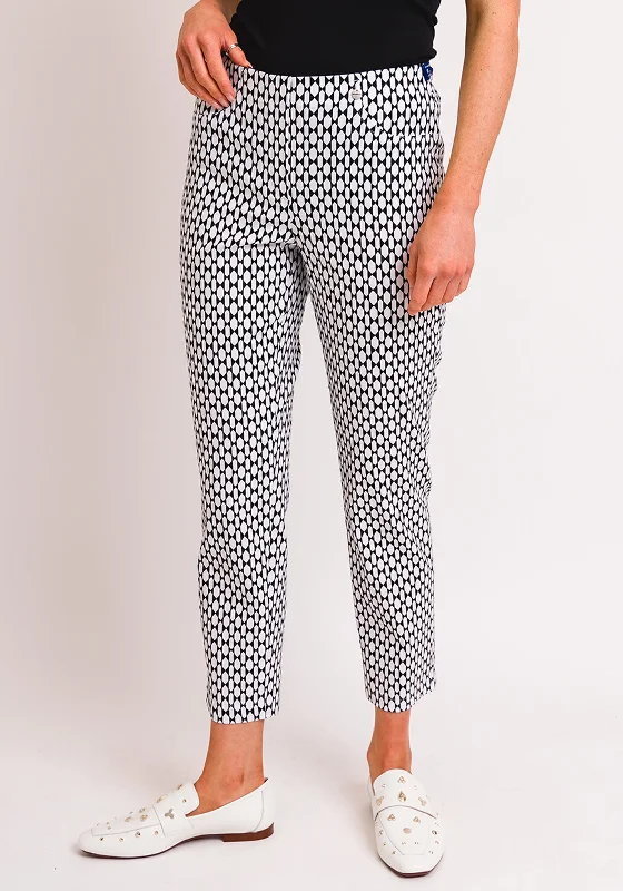 Thermal fleece - lined pants for women in winter warmthRobell Bella 09 Geo Print Slim Cropped Trousers, Black & White Thermal fleece - lined pants for women in winter warmthRobell Bella 09 Geo Print Slim Cropped Trousers, Black & White