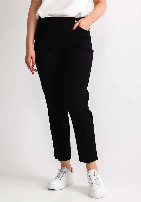 Cuffed pants for women in a stylish detailRobell Bella 09 Slim Cropped Trousers, Black Cuffed pants for women in a stylish detailRobell Bella 09 Slim Cropped Trousers, Black