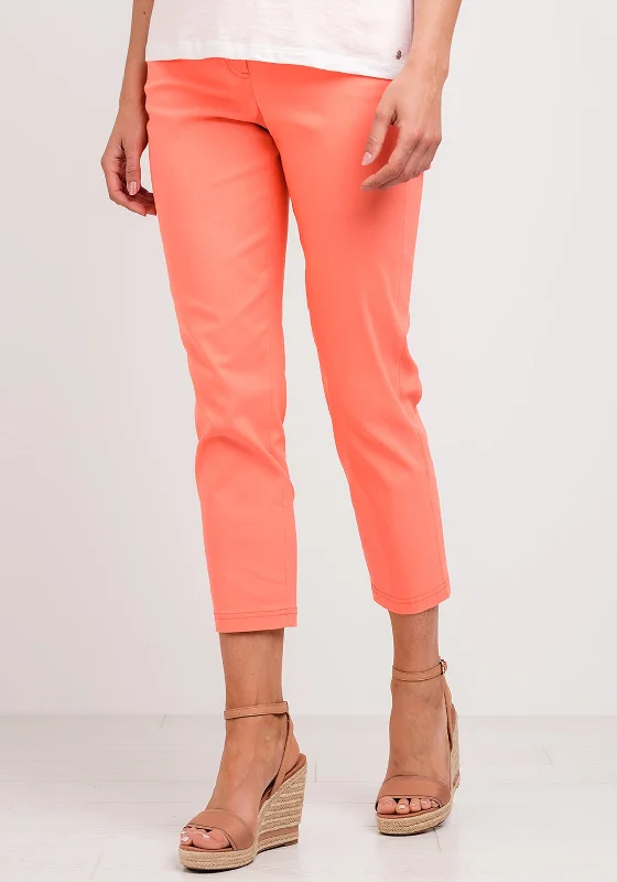 Plaid cigarette pants for women in a classic - trendy styleRobell Bella 09 Slim Cropped Trousers, Coral Orange Plaid cigarette pants for women in a classic - trendy styleRobell Bella 09 Slim Cropped Trousers, Coral Orange