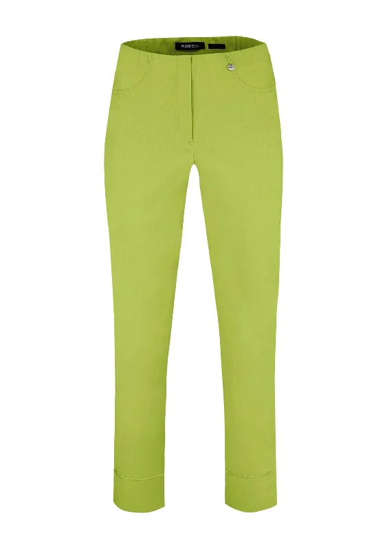 Printed wide leg jeans for women in a colorful and trendy styleRobell Bella 09 Turn Up Ankle Grazer Trousers, Lime Green Printed wide leg jeans for women in a colorful and trendy styleRobell Bella 09 Turn Up Ankle Grazer Trousers, Lime Green