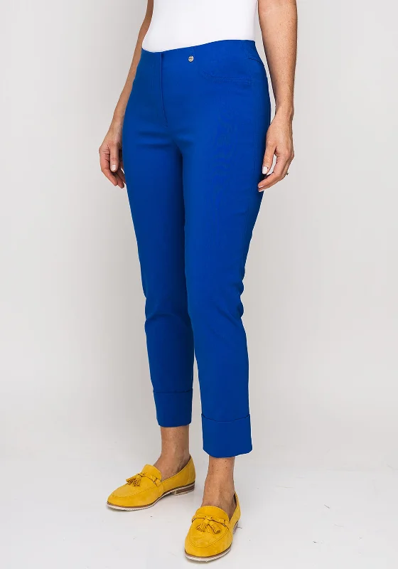 Ankle length wide leg pants for women in a versatile and stylish styleRobell Bella 09 Turn Up Crop Trousers, Royal Blue Ankle length wide leg pants for women in a versatile and stylish styleRobell Bella 09 Turn Up Crop Trousers, Royal Blue