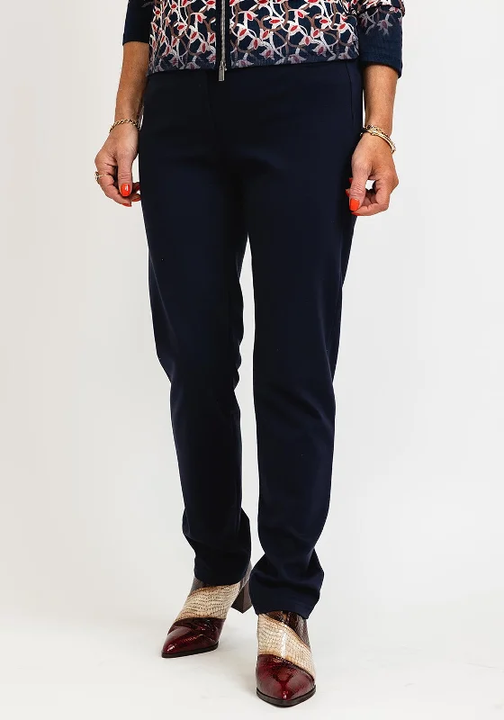 High waisted bootcut pants with belt loops for women in a flattering and adjustable styleRobell Bella Full Length Comfort Stretch Trousers, Navy High waisted bootcut pants with belt loops for women in a flattering and adjustable styleRobell Bella Full Length Comfort Stretch Trousers, Navy