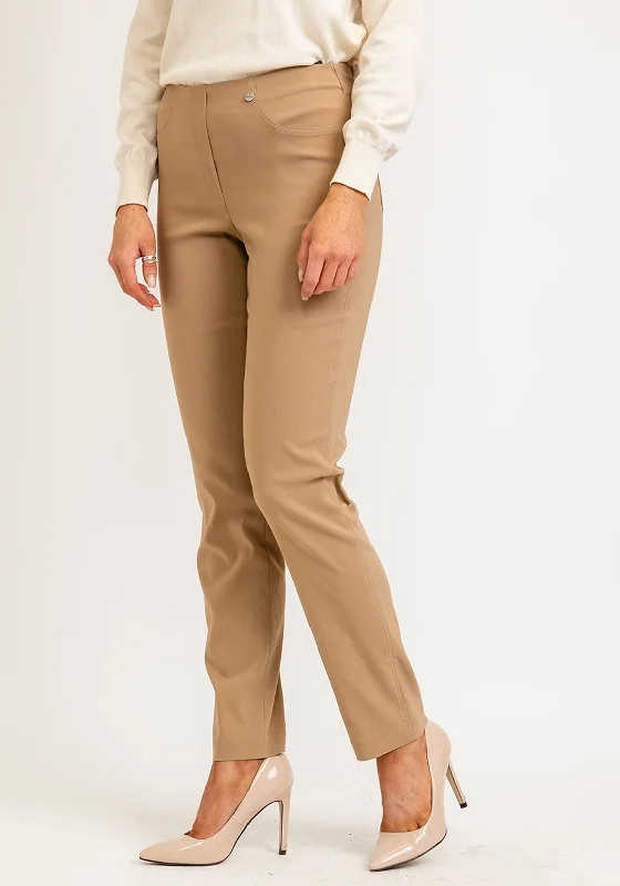 Thermal fleece - lined pants for women in winter warmthRobell Bella Full Length Slim Leg Trousers, Latte Thermal fleece - lined pants for women in winter warmthRobell Bella Full Length Slim Leg Trousers, Latte