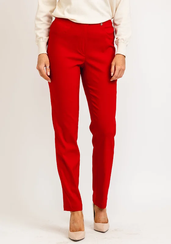 High waisted skinny jeans for women in a figure - hugging styleRobell Bella Full Length Slim Leg Trousers, Winter Red High waisted skinny jeans for women in a figure - hugging styleRobell Bella Full Length Slim Leg Trousers, Winter Red