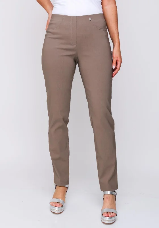 Lightweight wide leg hiking pants for women in outdoor activitiesRobell Bella Full Length Stretch Trouser, Light Brown Lightweight wide leg hiking pants for women in outdoor activitiesRobell Bella Full Length Stretch Trouser, Light Brown