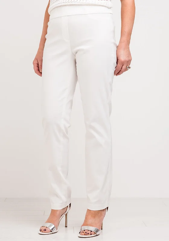 Metallic lame pants for women in a shiny styleRobell Bella Full Length Stretch Trousers, Cream Metallic lame pants for women in a shiny styleRobell Bella Full Length Stretch Trousers, Cream
