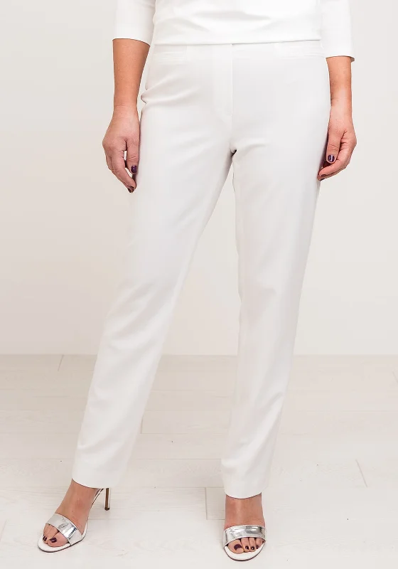 Ankle length dress pants for women in a versatile and formal styleRobell Jacklyn Slim Fit Trousers, Ivory Ankle length dress pants for women in a versatile and formal styleRobell Jacklyn Slim Fit Trousers, Ivory