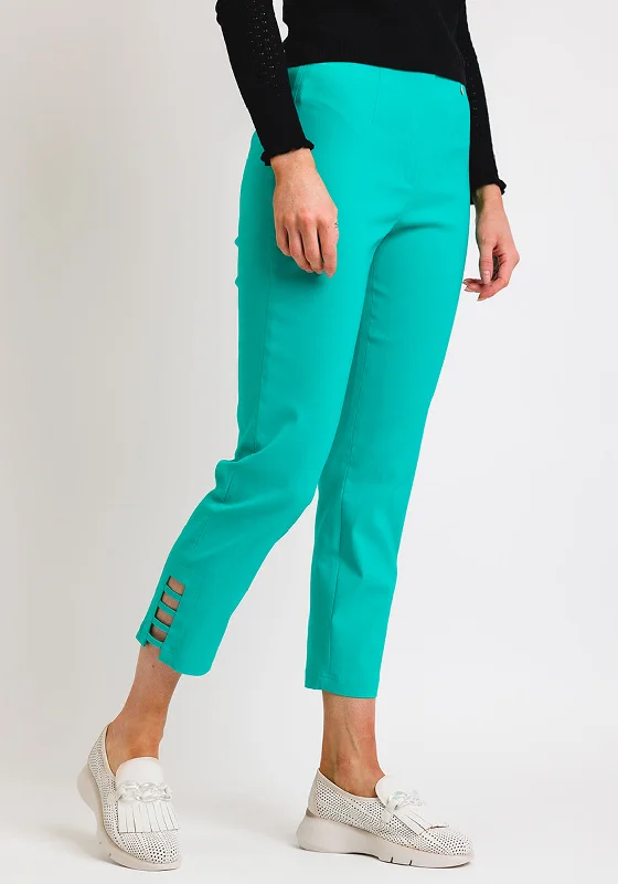 Ripped jeans for women in a punk styleRobell Lena 09 Slim Fit Stretch Cropped Trousers, Jade Green Ripped jeans for women in a punk styleRobell Lena 09 Slim Fit Stretch Cropped Trousers, Jade Green