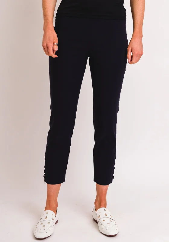 Striped cigarette pants for women in a modern and sleek lookRobell Lena 09 Slim Fit Stretch Cropped Trousers, Navy Striped cigarette pants for women in a modern and sleek lookRobell Lena 09 Slim Fit Stretch Cropped Trousers, Navy