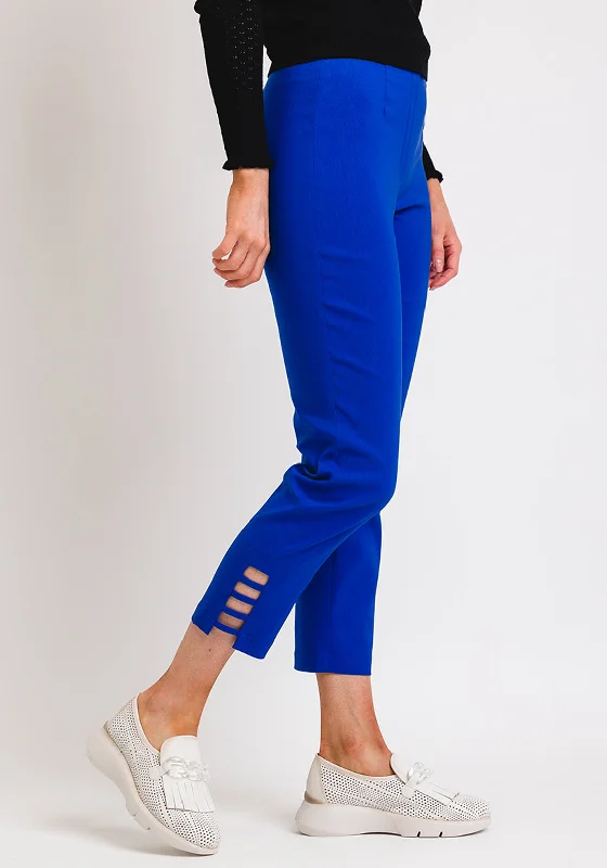 Polyester blend wide leg dress pants for women in a durable and formal styleRobell Lena Slim Fit Stretch Cropped Trousers, Royal Blue Polyester blend wide leg dress pants for women in a durable and formal styleRobell Lena Slim Fit Stretch Cropped Trousers, Royal Blue