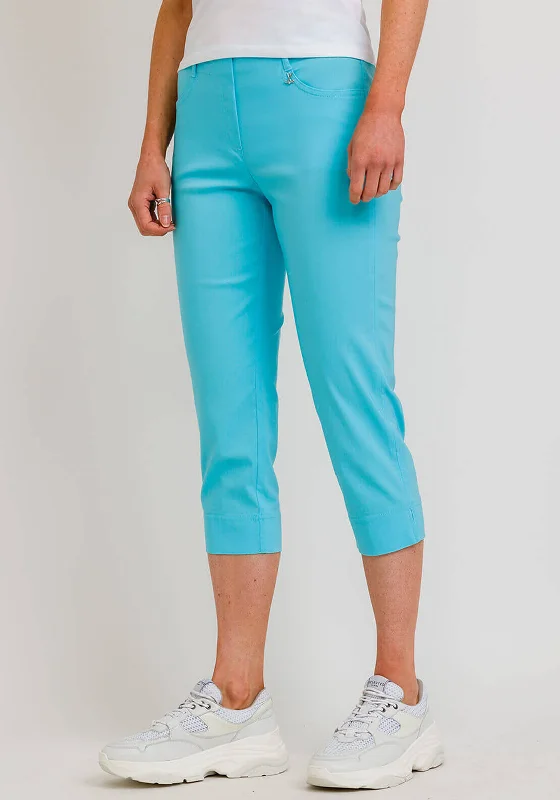 Patchwork pants for women in a unique designRobell Lexi 07 Slim Cropped Trousers, Sky Blue Patchwork pants for women in a unique designRobell Lexi 07 Slim Cropped Trousers, Sky Blue