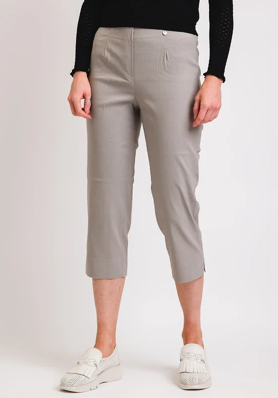 Flowy pants for women in a romantic lookRobell Marie 07 Slim Fit Cropped Trousers, Stone Flowy pants for women in a romantic lookRobell Marie 07 Slim Fit Cropped Trousers, Stone