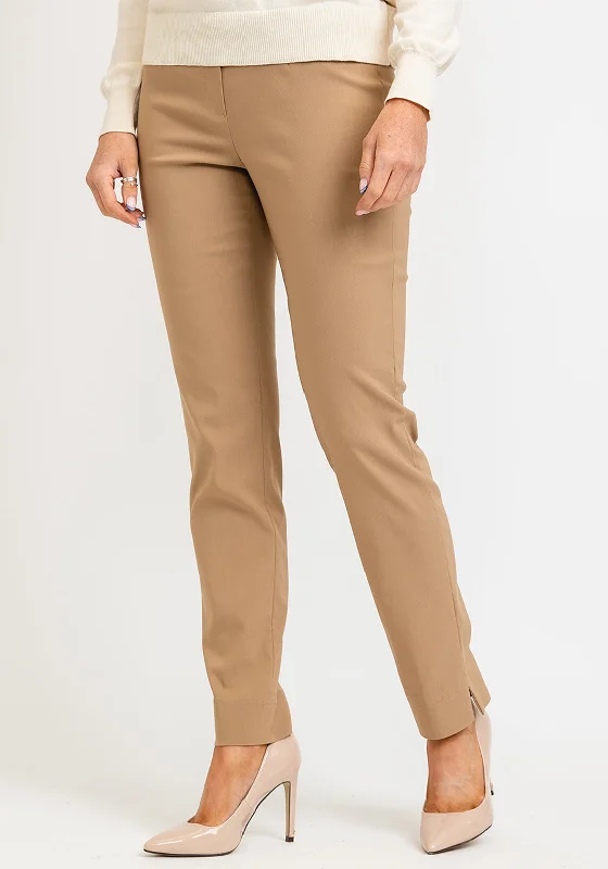Metallic lame pants for women in a shiny styleRobell Marie Full Length Slim Leg Trousers, Latte Metallic lame pants for women in a shiny styleRobell Marie Full Length Slim Leg Trousers, Latte