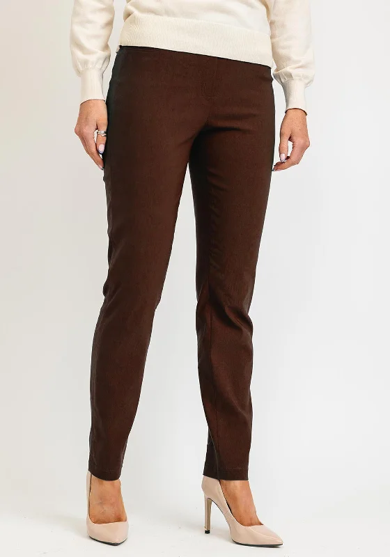 Corduroy bootcut pants for women in a classic and comfortable styleRobell Marie Full Length Slim Leg Trousers, Rust Corduroy bootcut pants for women in a classic and comfortable styleRobell Marie Full Length Slim Leg Trousers, Rust