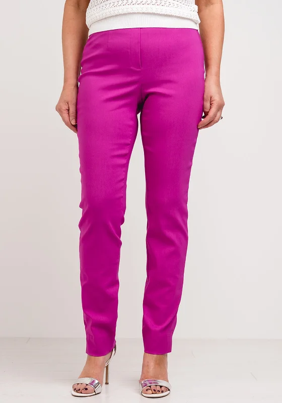 Velvet cigarette pants for women in a sophisticated and stylish lookRobell Marie Stretch Slim Fit Trousers, Orchid Pink Velvet cigarette pants for women in a sophisticated and stylish lookRobell Marie Stretch Slim Fit Trousers, Orchid Pink