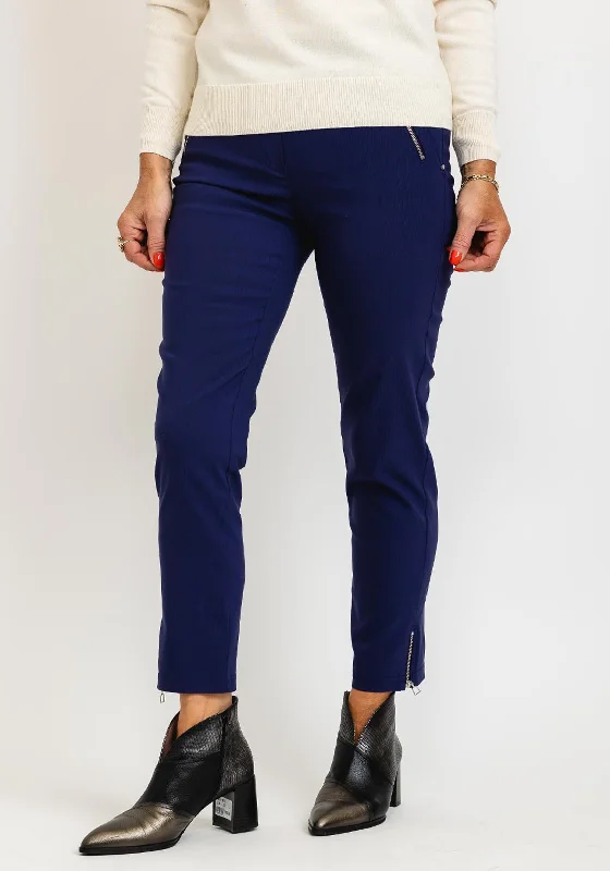 Leather look wide leg pants for women in a bold and stylish lookRobell Nena 09 Ankle Grazer Zip Detail Trousers, Deep Purple Leather look wide leg pants for women in a bold and stylish lookRobell Nena 09 Ankle Grazer Zip Detail Trousers, Deep Purple