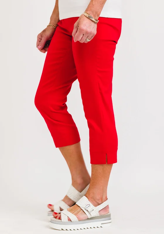 Plaid wide leg dress pants for women in a preppy and formal styleRobell Rose 07 Slim Fit Capri Trousers, Red Plaid wide leg dress pants for women in a preppy and formal styleRobell Rose 07 Slim Fit Capri Trousers, Red
