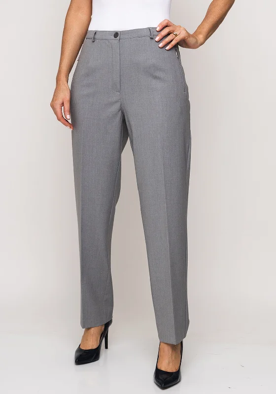 Houndstooth print wide leg pants for women in a sophisticated and statement - making styleRobell Sahra Comfort Fit Straight Trousers, Silver Grey Houndstooth print wide leg pants for women in a sophisticated and statement - making styleRobell Sahra Comfort Fit Straight Trousers, Silver Grey