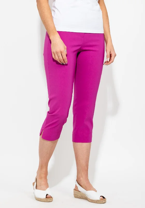 Culottes with wide leg and ruffled hem for women in a feminine and stylish styleRobell Marie 07 Stretch Crop Trousers, Pink Culottes with wide leg and ruffled hem for women in a feminine and stylish styleRobell Marie 07 Stretch Crop Trousers, Pink