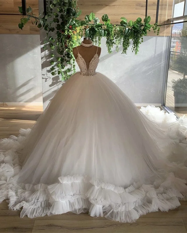 "Simple wedding dresses for women who prefer understated elegance"Ruffles Wedding Dress Ball Gown Lace V Neck "Simple wedding dresses for women who prefer understated elegance"Ruffles Wedding Dress Ball Gown Lace V Neck