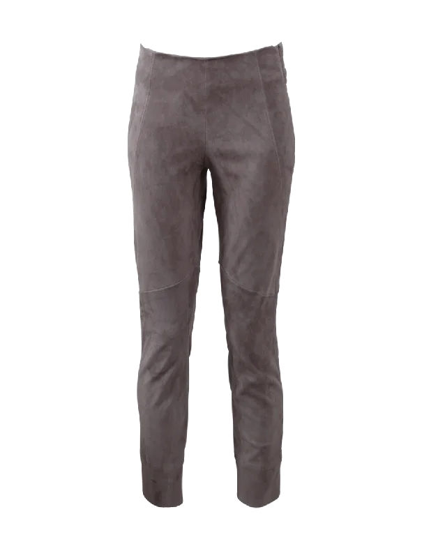 Flowy ankle pants for women in a romantic and feminine styleSide Zip Suede Legging