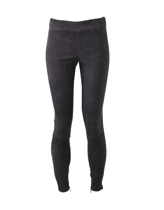 Drawstring wide leg pants for women in a casual and relaxed styleStretch Suede Zip Leggings Drawstring wide leg pants for women in a casual and relaxed styleStretch Suede Zip Leggings