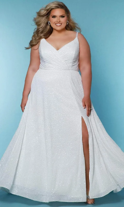 "Ruffled dresses for women for added femininity"Sydney's Closet Bridal SC5305 - Sequin Sleeveless Bridal Gown "Ruffled dresses for women for added femininity"Sydney's Closet Bridal SC5305 - Sequin Sleeveless Bridal Gown