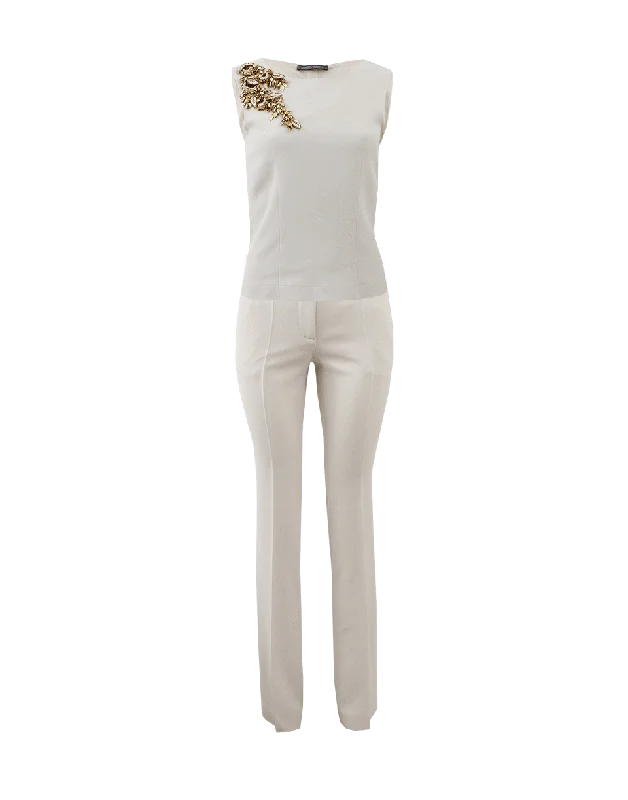 Velvet wide leg pants for women in a luxurious styleTrouser With Embellished Top