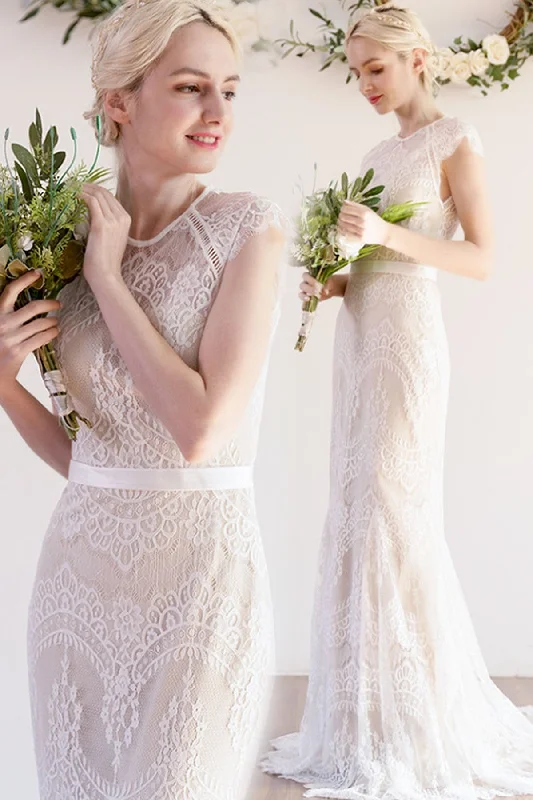 "Mermaid - style wedding dresses for women for a dramatic look"Trumpet-Mermaid Sweep-Brush Train Lace Wedding Dress CW3041 "Mermaid - style wedding dresses for women for a dramatic look"Trumpet-Mermaid Sweep-Brush Train Lace Wedding Dress CW3041