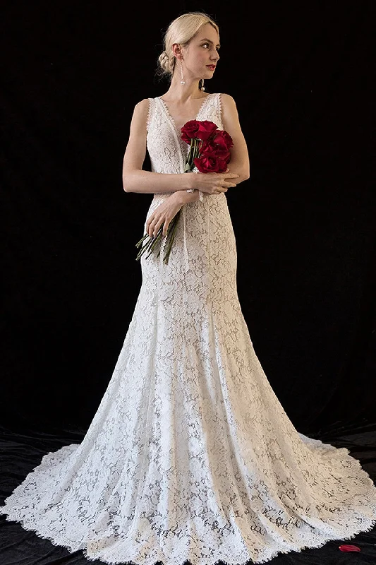 "Mother of the bride dresses for women in elegant styles"Trumpet-Mermaid Sweep-Brush Train Lace Wedding Dress CW3060 "Mother of the bride dresses for women in elegant styles"Trumpet-Mermaid Sweep-Brush Train Lace Wedding Dress CW3060