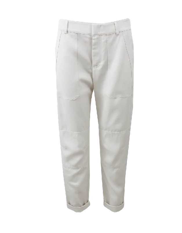 Cuffed flared pants for women in a retro - inspired styleTwill Cargo Pant