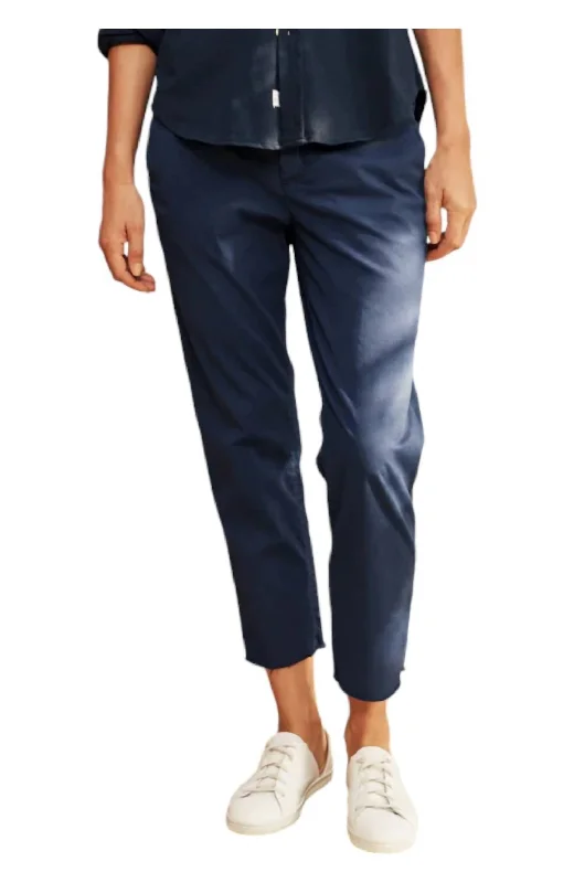 Recycled polyester pants for women in an eco - conscious choiceWicklow The Italian Chino Pants In Deep Sea Blue Recycled polyester pants for women in an eco - conscious choiceWicklow The Italian Chino Pants In Deep Sea Blue