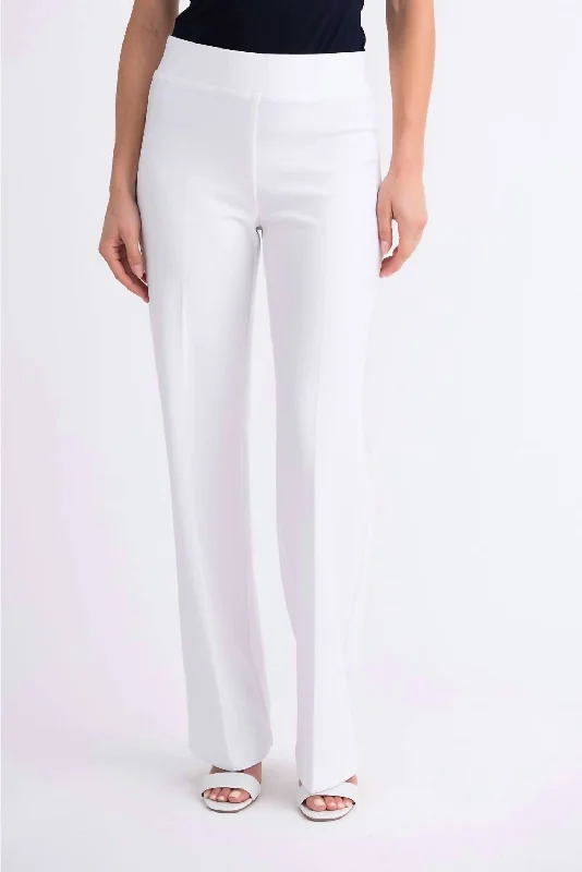 Belted pants for women to define the waistWide Leg Pants In Vanilla